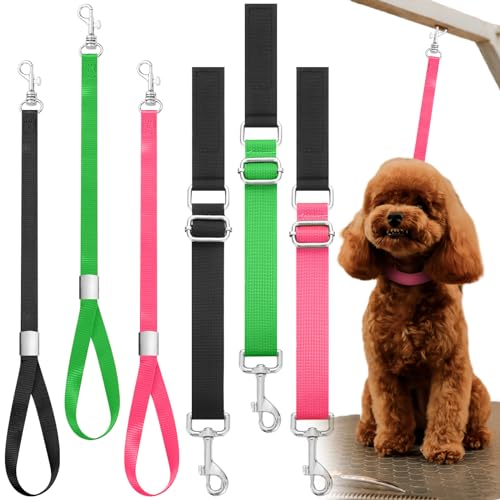 Shinylin 6 Pcs Pet Dog Grooming Arm Accessories Extension Strap Nylon Grooming Loops Cam Lock Dog Loops Adjustable Quick Release Bathing Tether Straps Secure and Stable Dog Leash Extender for Bathtub von Shinylin