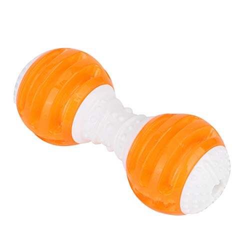 Shipenophy Langhantel Hundespielzeug Hund Molar Toy Sound Molar Reinigung Zähne Spielzeug Langlebiges Hundespielzeug für Hunde(Orange) von Shipenophy