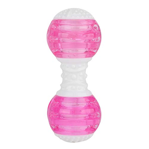 Shipenophy Langhantel Hundespielzeug Hund Molar Toy Sound Molar Reinigung Zähne Spielzeug Langlebiges Hundespielzeug für Hunde(Pink) von Shipenophy