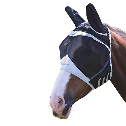 Flyguard Fliegenmaske mit Ohren, feinmaschig, Größe XS, Pony, Schwarz von Shires