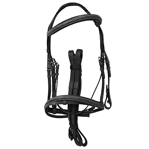 Shires Avignon Raised Flash Snaffle Bridle Extra Full Size Black von Shires