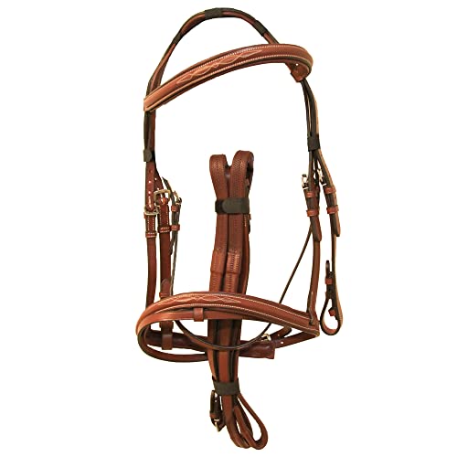 Shires Avignon Raised Flash Snaffle Bridle Extra Full Size Oak von Shires