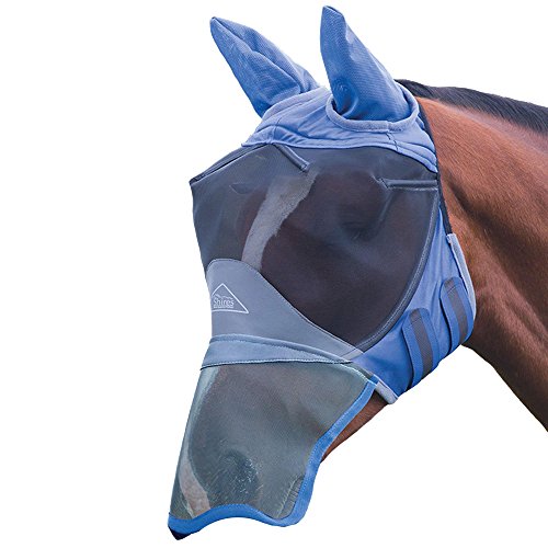 Shires Deluxe Fliegen Maske Mit Ohren Und Nase X Full Royal Blue von Shires