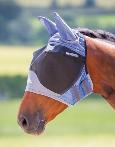 Shires Deluxe Fliegen Maske Mit Ohren X Full Royal Blue von Shires