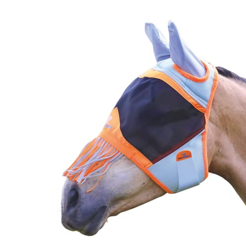 Shires - Fliegenmaske für Pferde mit Ohren (Pony) (Orange) von Shires