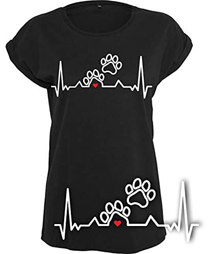 Hund Damen T-Shirt Pfoten Hunde Geschenk Funshirt, Größe: s von Shirtbild