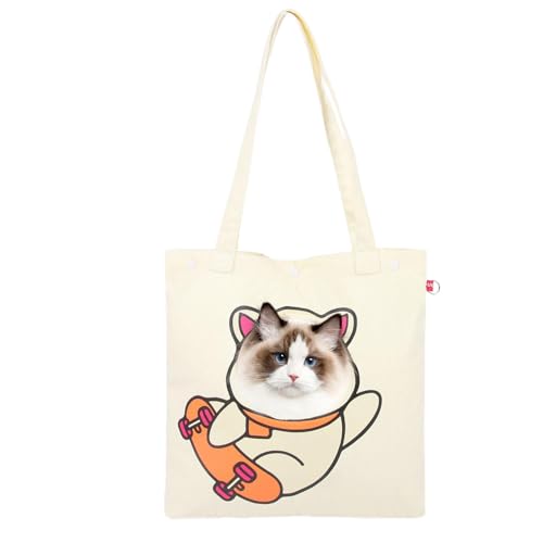Shitafe Canvas-Katzentragetasche, Haustier-Canvas-Schultertragetasche | Tragbare Brusttasche aus mit Katzenmotiv,Outdoor-Hundetasche für Kätzchen und Welpen, weiche Tragetasche zum Einkaufen von Shitafe
