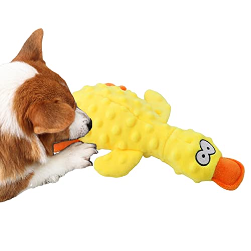 Shiyan Ente Hundespielzeug, Haustierspielzeug für Welpen, Appetit anregendes Enten-Hundespielzeug, quietschendes Haustierspielzeug, Plüsch-Hundekauspielzeug für große Hunde von Shiyan