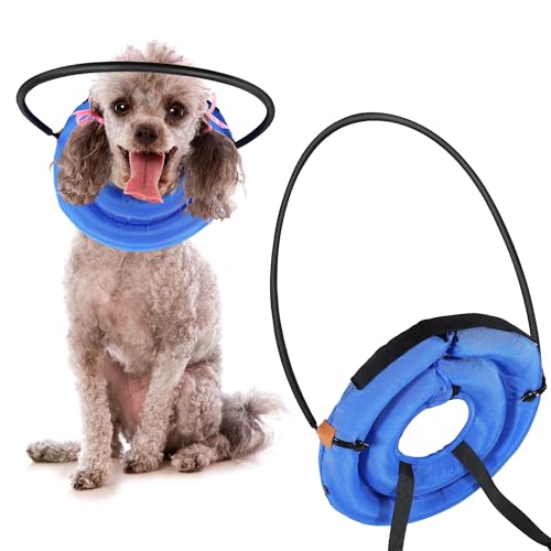 Blind Dog Accessories Hundehalsband, hilft blinden Hunden dabei, Freude und Selbstvertrauen wiederzuentdecken, Gurtführungsgerät für blinde Hunde (Blau, M) von Shnbxtnd