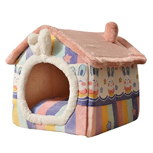 Katzenbett für Indoor-Katzen, kleine Hunde, warmes Bett, Haus, 33 cm, Welpenzelt, Bett, Kätzchenhöhle, faltbar, abnehmbares Kissen von Shntig