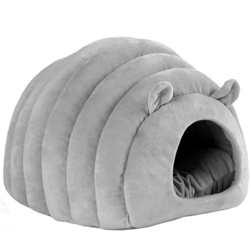 Raupenförmiges Katzenhaus aus weichem Plüsch, Kissen für Hunde, Kätzchen, warmer Schlafsack, geschlossenes Haustiernest, Höhlenhaus von Shntig