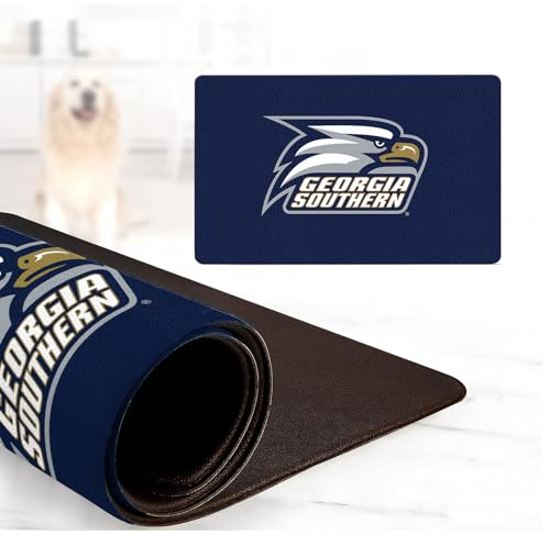 NCAA Futter- und Wassermatte für Hunde und Katzen, offiziell lizenziert, 45,7 x 73,7 cm, rutschfest, wasserdicht (Georgia Southern Golden Eagles) von ShopInstaPets