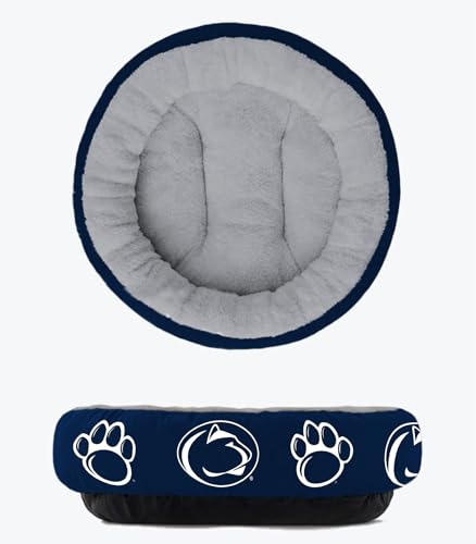 ShopInstaPets Penn State Nittany Lions Offiziell lizenziertes Plüsch-Donut-Haustierbett, gemütlich, maschinenwaschbar, perfekt für Haustiere (XL) von ShopInstaPets