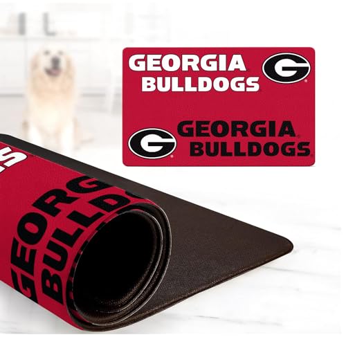 NCAA Offiziell lizenzierte Futter- und Wassermatte für Hunde und Katzen, 45,7 x 73,7 cm, rutschfest, wasserdicht (Georgia Bulldogs) von Shopinstapets