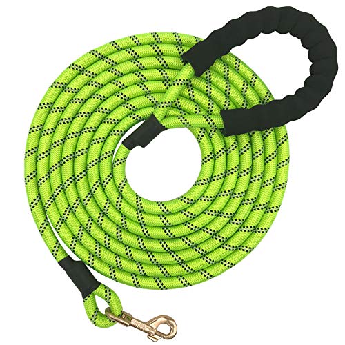 Shorven Robuste Hundeleine aus Nylon, reflektierend, mit weichem Griff, 1,5 - 7 m lang, Grün (Durchmesser: 1,3 cm, 3 m) von Shorven