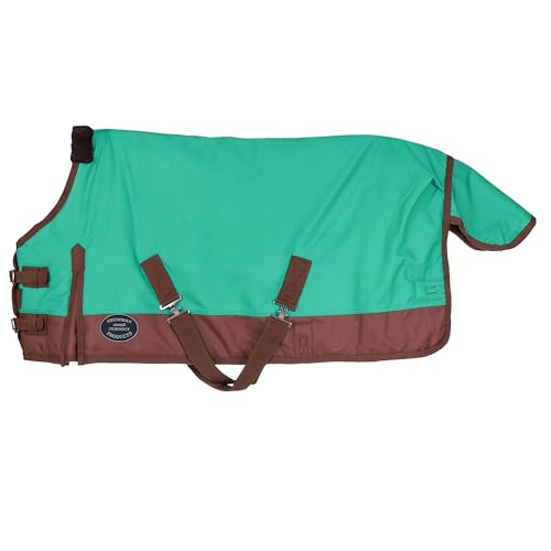 Fohlen/Mini Größe 106,7 cm – 117 cm Wasserdicht und Atmungsaktiv showmantm 1200 Denier Weidedecke, Teal/Brown von Showman