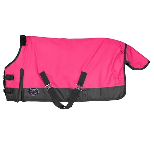 Fohlen/Mini Größe 106,7 cm – 117 cm wasserdicht und atmungsaktiv showmantm 1200 Denier Weidedecke, pink/schwarz, fits 42" to 46" Adjustable von Showman