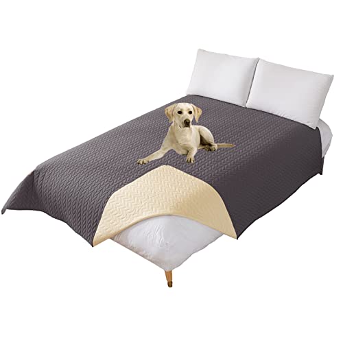 Mingfuxin Wasserdichter Hundebettbezug, waschbar und wendbar, Hundebett, Decken, Couch, Sofa, Möbelschutz für Kinder, Hunde, Katze (213 x 213 cm, Dunkelgrau) von Mingfuxin