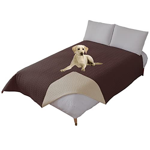 Mingfuxin Wasserdichter Hundebettbezug, waschbar und wendbar, Hundebett, Decken, Couch, Sofa, Möbelschutz für Kinder, Hunde, Katze (213 x 213 cm, Kaffee) von Mingfuxin