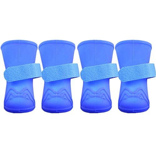 Hundeschuhe Pfotenschutz Hundeschuhe Wasserdicht Hundeschuhe für große Hunde Hund Regenstiefel rutschfeste Hundesocken Hundesocken Haustierstiefel Blue,#3 von Shulishishop