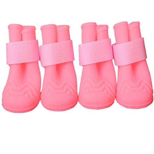 Hundeschuhe Pfotenschutz Hundeschuhe Wasserdicht Hundeschuhe für große Hunde Hund Regenstiefel rutschfeste Hundesocken Hundesocken Haustierstiefel pink,#2 von Shulishishop