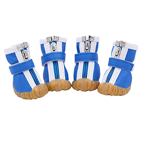 Hundestiefel Pfotenschutz Für Hunde Wasserdicht Hundestiefel für verletzte Pfoten wasserdicht rutschfeste Hundesocken Hund Regenstiefel Hundesocken Blue,#2 von Shulishishop