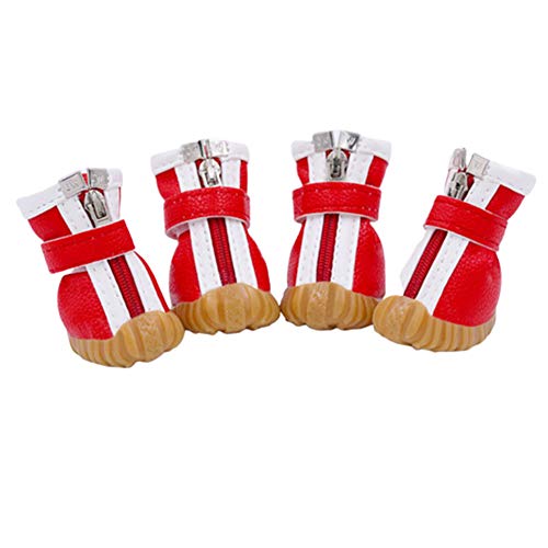 Hundestiefel Pfotenschutz Für Hunde Wasserdicht Hundestiefel für verletzte Pfoten wasserdicht rutschfeste Hundesocken Hund Regenstiefel Hundesocken red,#5 von Shulishishop