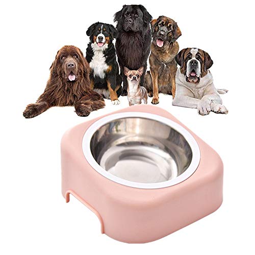 Katzennapf rutschfest Futterstation Hund Katzen-Wasserschüssel Hundenäpfe rutschfest Hundenapf Edelstahl Katzenschüsseln gekippt pink von Shulishishop