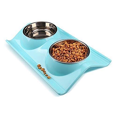 Katzennapf rutschfest Katzen Napfset Futternäpfe Für Hunde Rosa Hundenapf Hundenapf Edelstahl Katzen-Wasserschüssel Flache Katze Schüssel Blue von Shulishishop