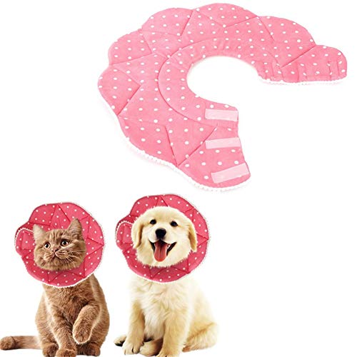 Schutzkragen Halskrause Katzen Katzenhalsbänder Kegel Einstellbare Haustiere Kegel Hundehalsband nach der Operation Hundehalsband Hundekopfkegel pink,l von Shulishishop