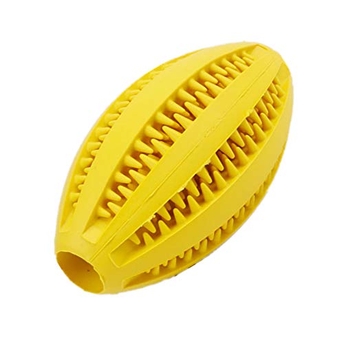 Shulishishop Ball hundespielzeug unzerstörbar welpenspielzeug Hund kauen Tough Hund Spielzeug Hund kaut Hund kauen Spielzeug Interaktive Hund Spielzeug 11cm,Yellow von Shulishishop