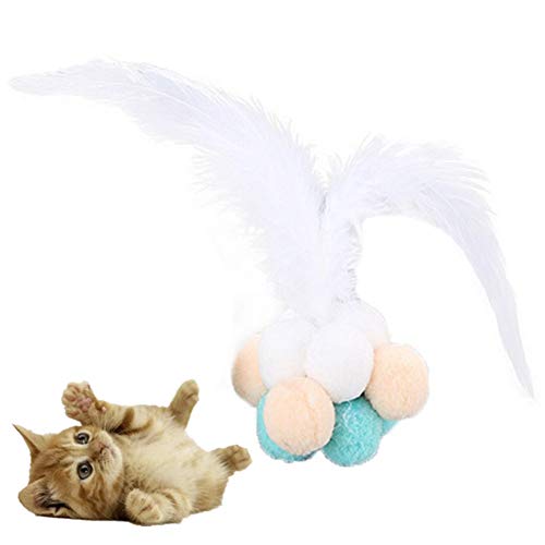 Shulishishop Spielzeug Katze Cat Toy Katzenfeder Spielzeug Katze Ballspielzeug Interaktives Katzenspielzeug Cat Treat Spielzeug Katze Spielzeug Bälle b von Shulishishop