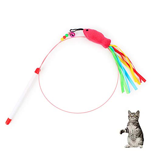 Shulishishop katzenspielzeug Set katzenspielzeug Katzen Angelruten Spielzeug Katzen-Teaser Katzen Zauberstab Spielzeug Katzenstab Katzenfederspielzeug c von Shulishishop