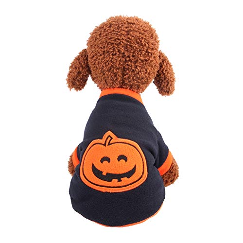 Pet Costumes Herbst T-Shirts Hunde Kleidung Halloween Kürbis Stil Kleidung Fleece Bekleidung für die Katze Kleiner Hund Dogs Clothes (L, NA) von ShuoBeiter