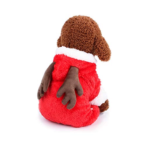 ShuoBeiter Cartoon Haustier Kostüm Herbst Winter Hunde Kleidung Hund Bekleidung Entzückende Jacke Mantel Haustier Transform Hoodies Dogs Costume (L, Red Deer) von ShuoBeiter