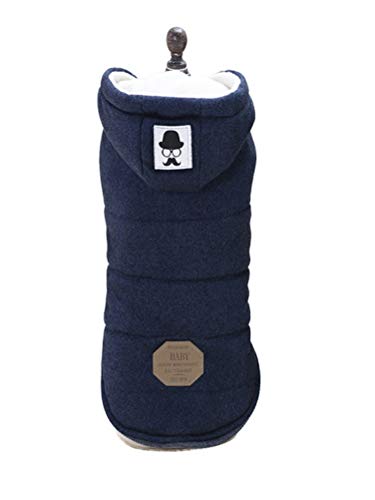 ShuoBeiter Haustier Kleidung Welpen Baumwolle Mantel Jacke Hunde Kleidung Herbst Winter warme Kleidung Hund Katze Bekleidung Dogs Clothes (L, Dunkel blau) von ShuoBeiter