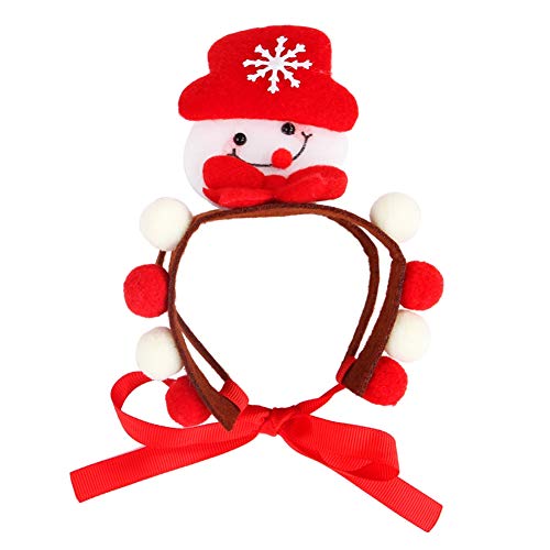 ShuoBeiter Hund Stirnband Hund Zubehör Weihnachten Stirnband Halloween Ostern Party Hüte Kostüm Cosplay für Katze Hund Einstellbare Flexible Kopfschmuck Dog Headband (S, Snowman) von ShuoBeiter