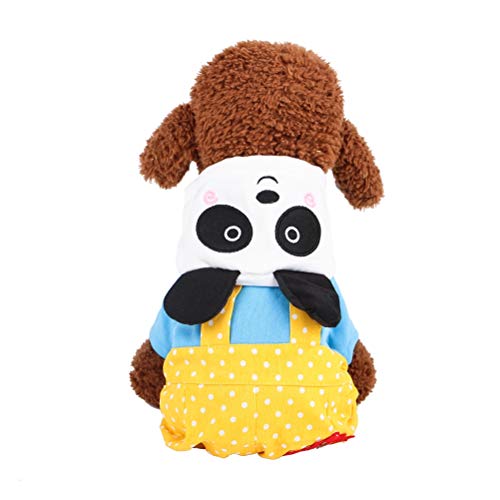 ShuoBeiter Kapuzen-Hundemantel Bekleidung kleine Hunde Karikatur Design Haustier Kostüm Dog Clothes Kleider Hundebekleidung bezaubernd Jacke Mantel Hoodies (L, Gelb Panda) von ShuoBeiter