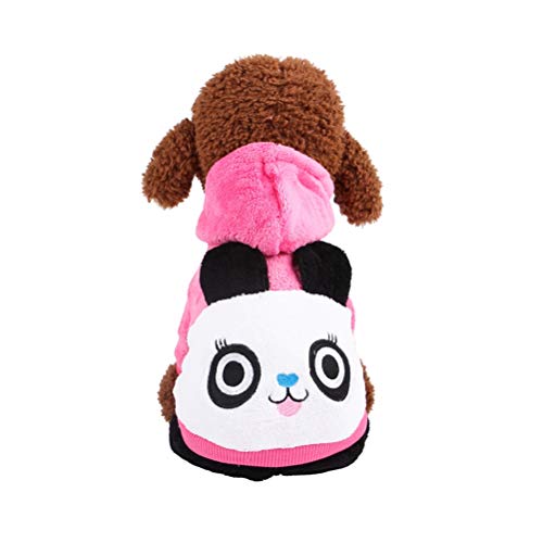 ShuoBeiter Kapuzen-Hundemantel Bekleidung kleine Hunde Karikatur Design Haustier Kostüm Dog Clothes Kleider Hundebekleidung bezaubernd Jacke Mantel Hoodies (L, Rosa Panda) von ShuoBeiter