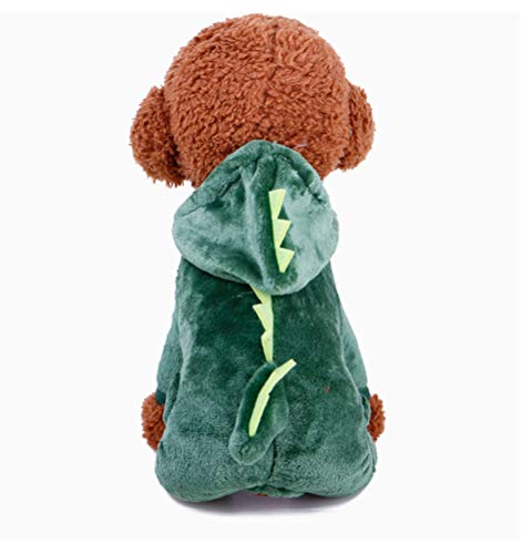 ShuoBeiter Kapuzen-Hundemantel Bekleidung kleine Hunde Karikatur Design Haustier Kostüm Dog Clothes Kleider Hundebekleidung bezaubernd Jacke Mantel Hoodies (M, Dinosaurier) von ShuoBeiter