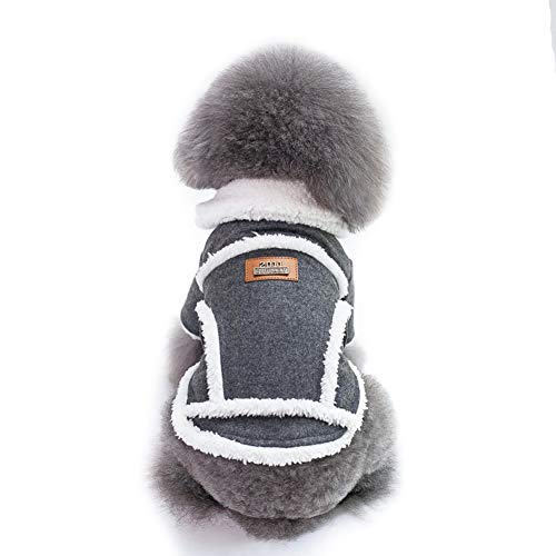 ShuoBeiter Pet Costumes Herbst Winter Korallen Fleece Hunde Kleidung Hund Bekleidung Katze Mantel Puppy Cat Outfit Doggie Winter Dicke Jacke Dogs Costume (M, Grau) von ShuoBeiter