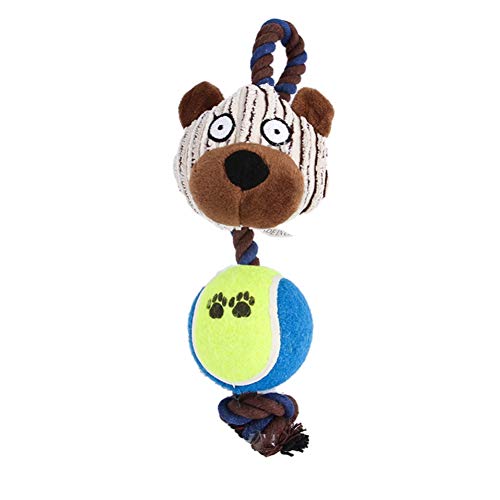 ShuoBeiter Pet Plüsch Vocal Spielzeug Katze Hund Biss Molaren Zahnreinigung Spielzeug Sound Gefüllte Ausbildung Squeak Toys Quietschspielzeug (Bear) von ShuoBeiter