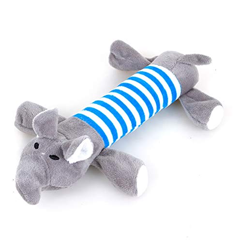 ShuoBeiter Pet Plüsch Vocal Spielzeug Katze Hund Biss Molaren Zahnreinigung Spielzeug Sound Gefüllte Ausbildung Squeak Toys Quietschspielzeug (Elephant) von ShuoBeiter