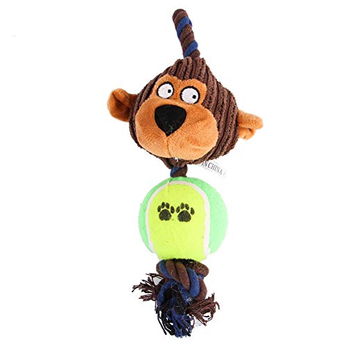 ShuoBeiter Pet Plüsch Vocal Spielzeug Katze Hund Biss Molaren Zahnreinigung Spielzeug Sound Gefüllte Ausbildung Squeak Toys Quietschspielzeug (Monkey) von ShuoBeiter