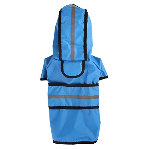 Welpen Regenmantel Hundejacke wasserdichte leichte Süßigkeit Farben Regen Mantel im Freien Regenkleidung mit Kapuze Poncho Haustier Regenmantel Raincoat (M, Blau) von ShuoBeiter