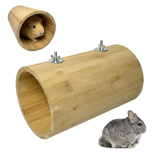 Chinchilla Bambus Hängende Tunnel Spielzeug, Meerschweinchen Tunnel Tube Spielzeug, Kleintier Käfig Zubehör für Chinchilla Frettchen Meerschweinchen Ratte (B) von Shuoxpy