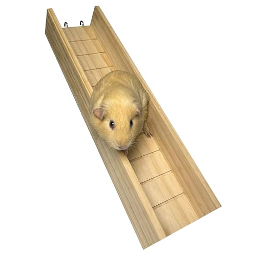 Meerschweinchen-Käfigbrücke, Kleintier-Holzleiter, Rampe, Meerschweinchenkäfig-Zubehör, zweite Etage, Verbindungsbrücke für Meerschweinchen, Frettchen, Hamster (50 cm) von Shuoxpy