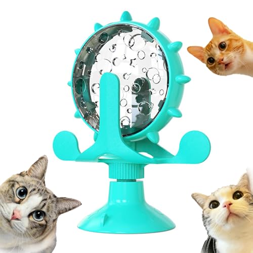 Shupiquant Lallypet Food Spinning Windmill, 2025 New 360° Rotating Windmill Treat Dispenser, Interactive Cat Dog Toy with Suction Cup (Blue) von Shupiquant