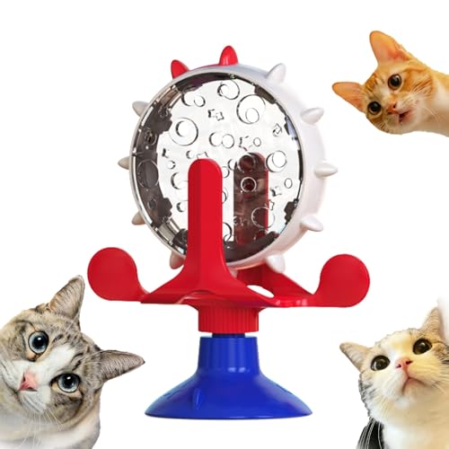 Shupiquant Lallypet Food Spinning Windmill, 2025 New 360° Rotating Windmill Treat Dispenser, Interactive Cat Dog Toy with Suction Cup (Dark Blue) von Shupiquant