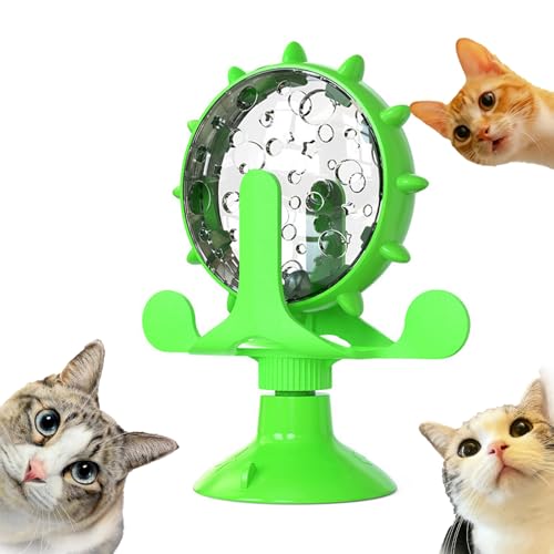 Shupiquant Lallypet Food Spinning Windmill, 2025 New 360° Rotating Windmill Treat Dispenser, Interactive Cat Dog Toy with Suction Cup (Green) von Shupiquant